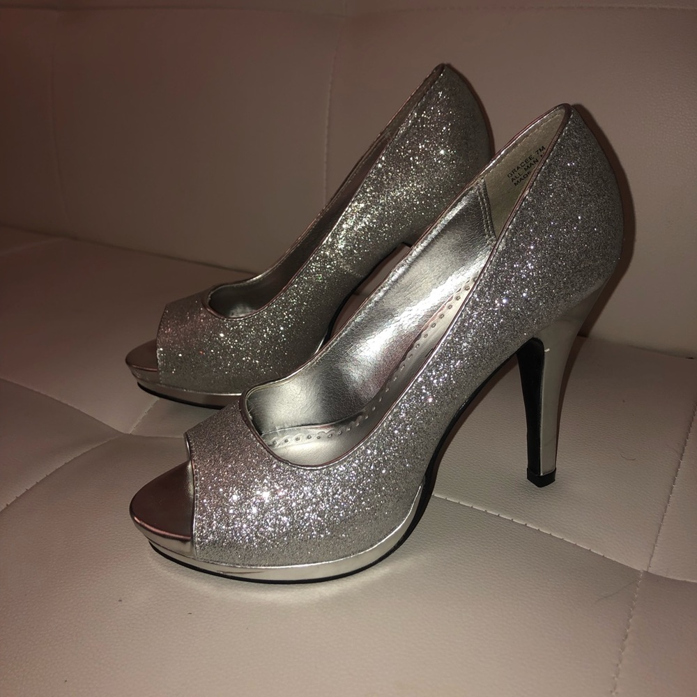 Glitzy Silver Heels
